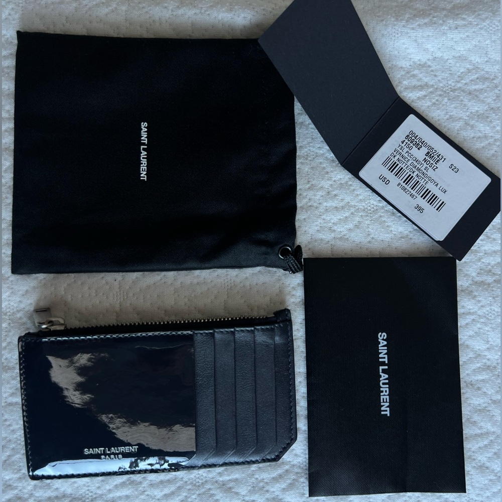SAINT LAURENT patent leather card holder